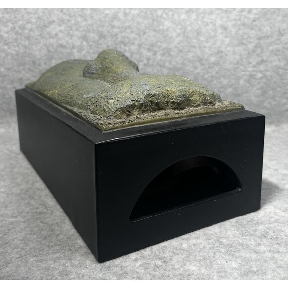 TIKI‎ Easter Island Moai Tissue Box Cover Faux Stone Green Face Dispenser Holder - Picture 4 of 13